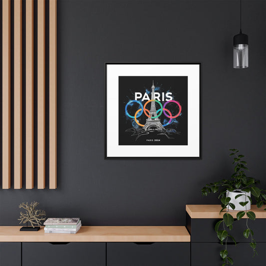 Matte Canvas, Framed (Multi-color) | Paris 2024 Summer Games Love It | Sports Competitions | Victory Winner Gold Medal | Athletics Fair Play Sport Festival