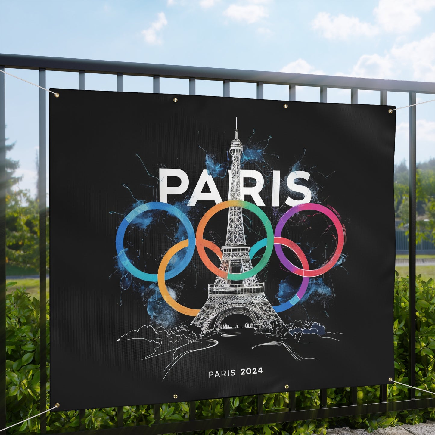 Matte Banner | Paris 2024 Summer Games Love It | Sports Competitions | Victory Winner Gold Medal | Athletics Fair Play Sport Festival