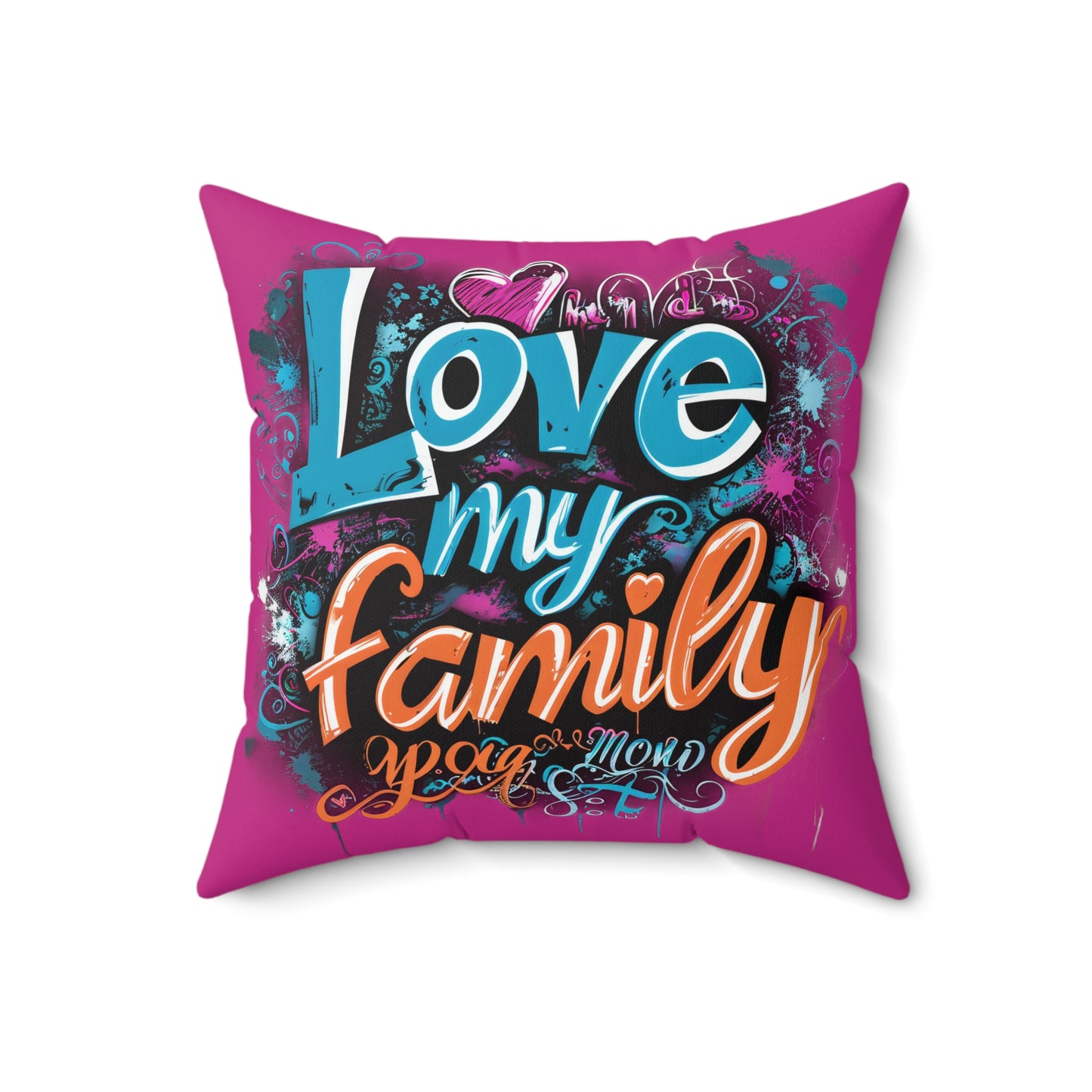 Spun Polyester Square Pillow | Love, love, love... Oh, My Darling Valentine