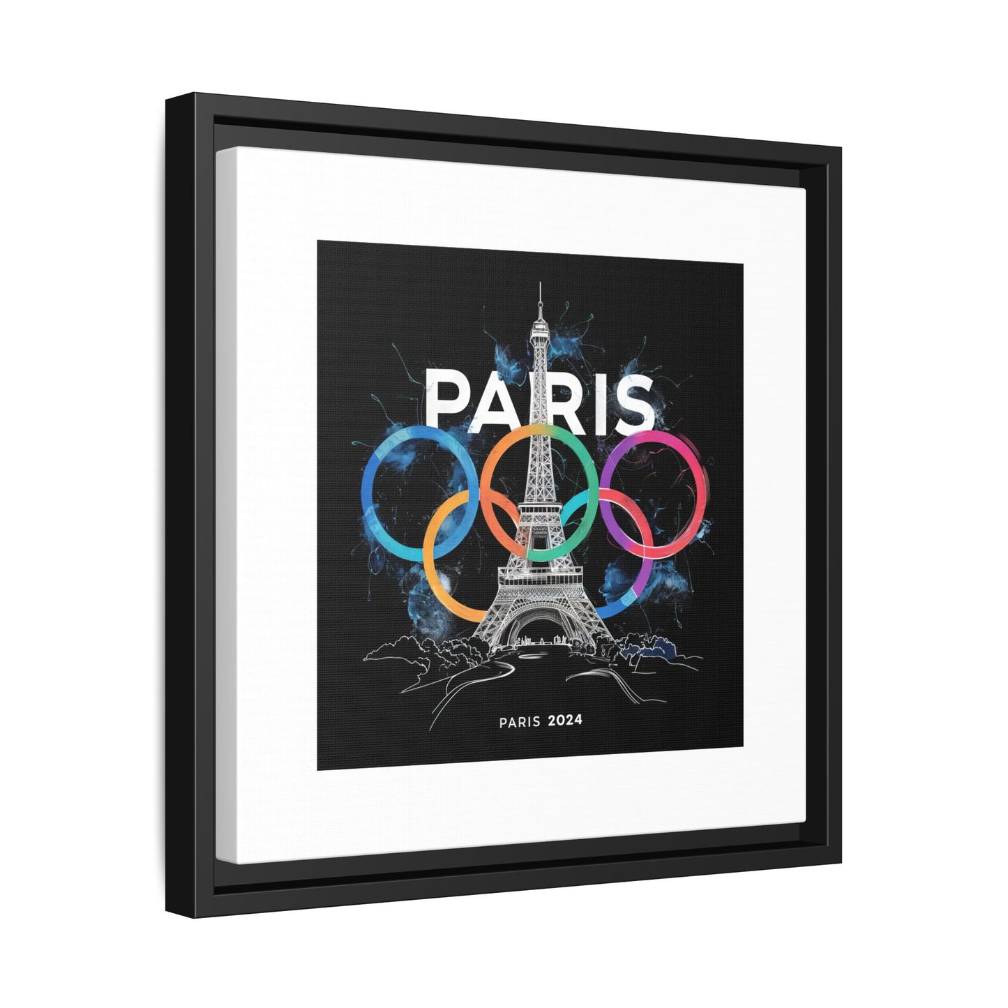 Matte Canvas, Framed (Multi-color) | Paris 2024 Summer Games Love It | Sports Competitions | Victory Winner Gold Medal | Athletics Fair Play Sport Festival