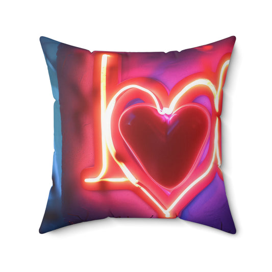 Spun Polyester Square Pillow | Love, love, love... Oh, My Darling Valentine