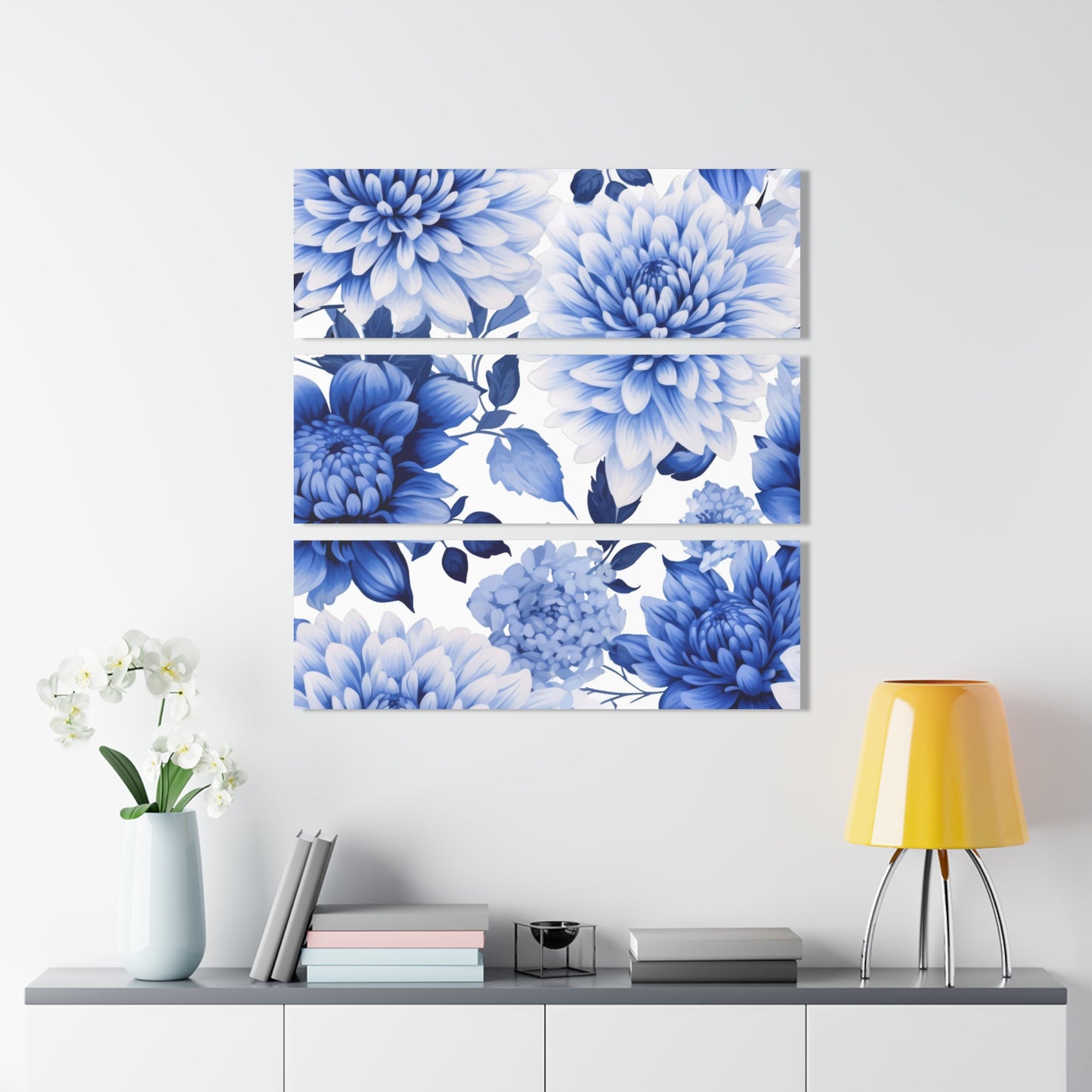 Acrylic Prints (Triptych) | Blue Chrysanthemums