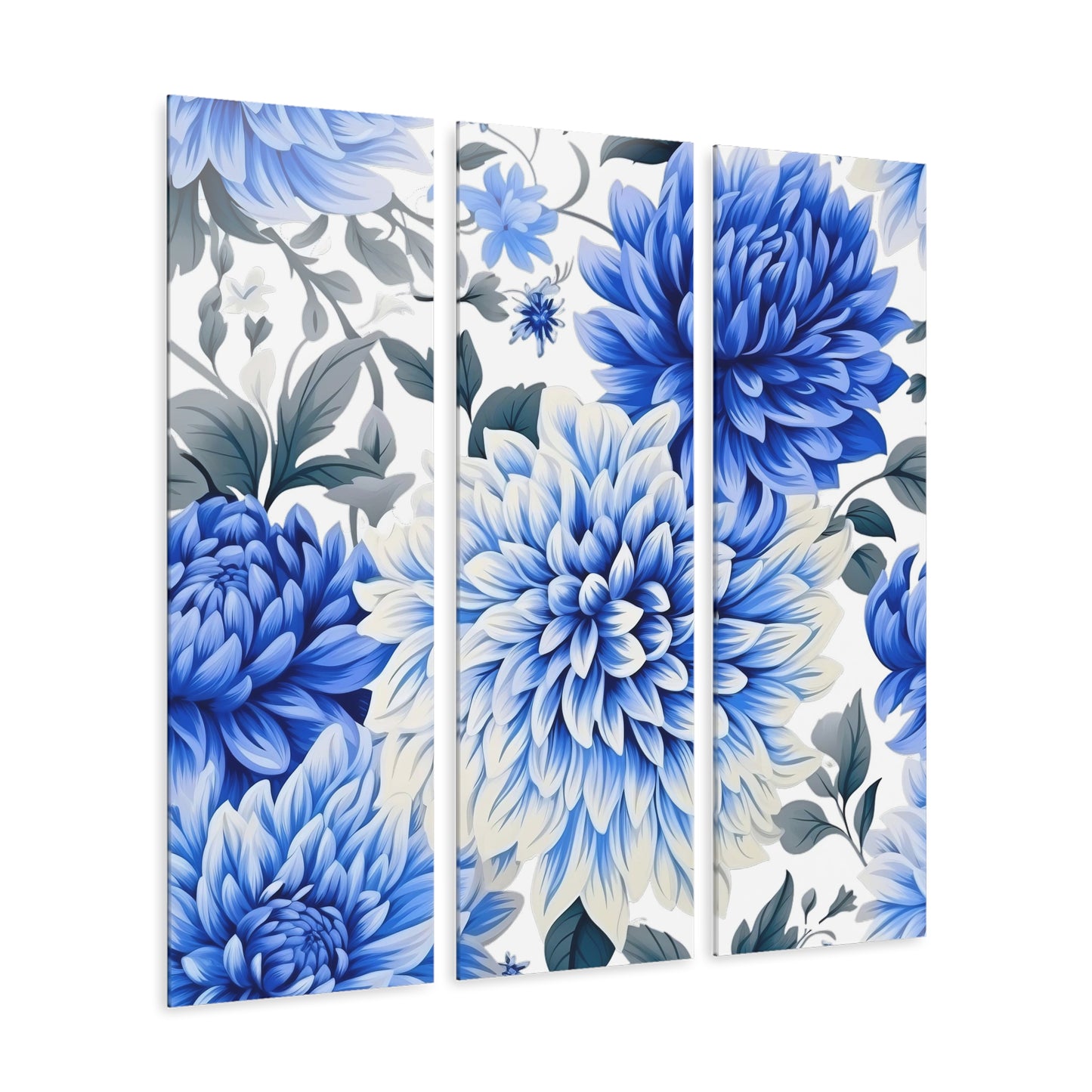 Acrylic Prints (Triptych) | Blue Chrysanthemums