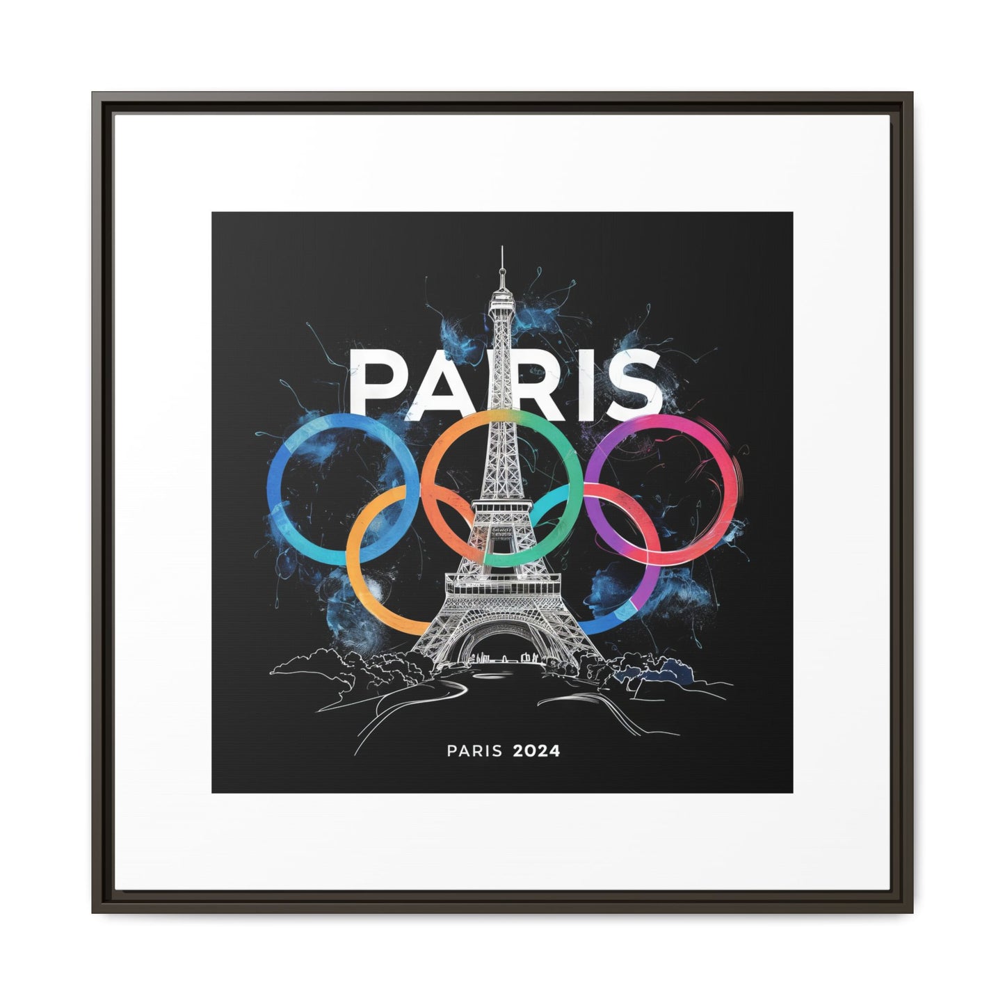 Matte Canvas, Framed (Multi-color) | Paris 2024 Summer Games Love It | Sports Competitions | Victory Winner Gold Medal | Athletics Fair Play Sport Festival