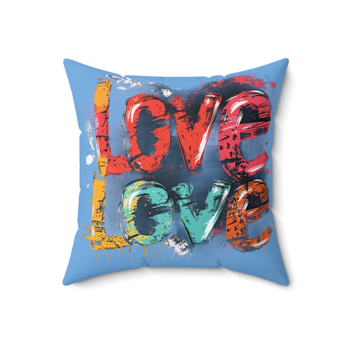 Spun Polyester Square Pillow | Love, love, love... Oh, My Darling Valentine