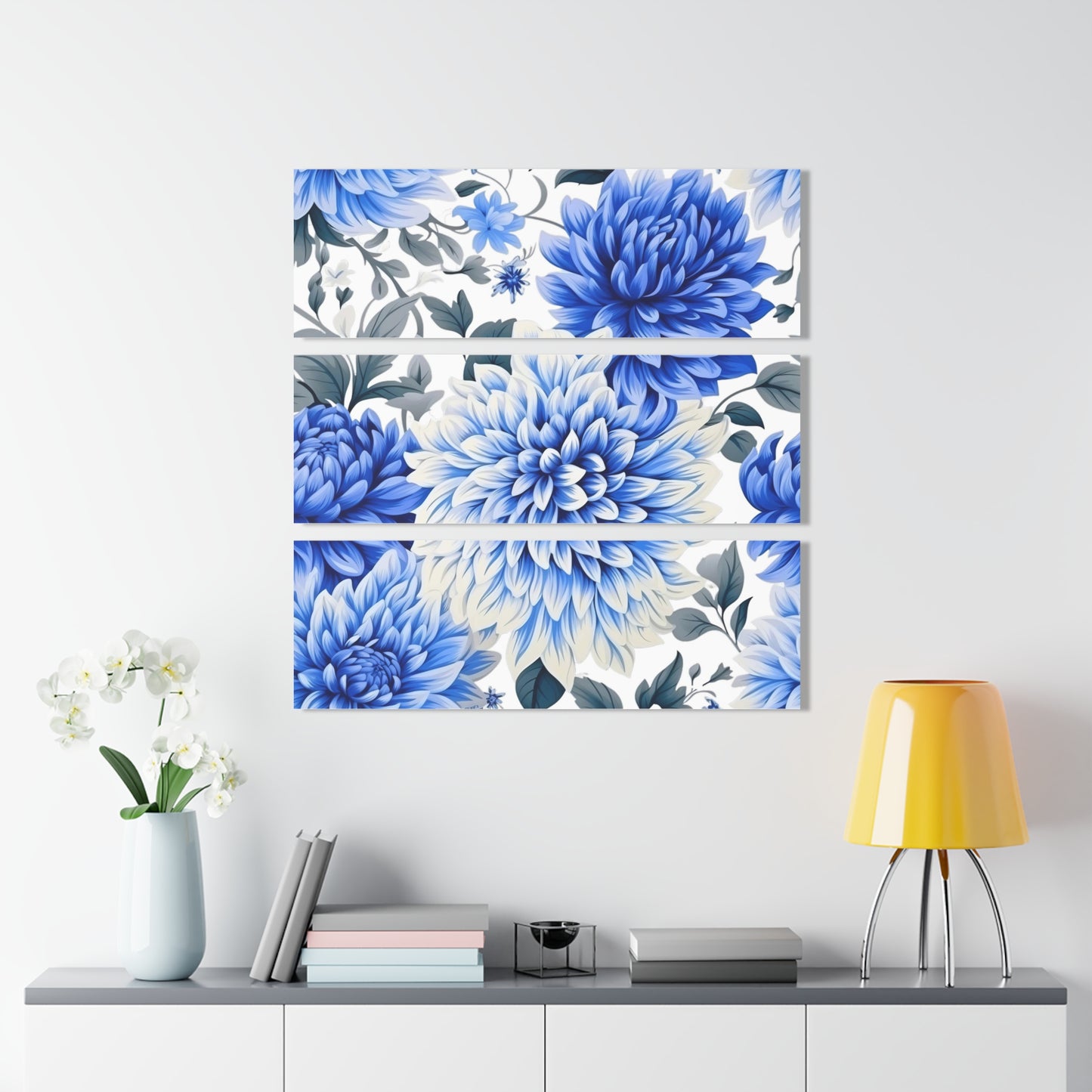 Acrylic Prints (Triptych) | Blue Chrysanthemums