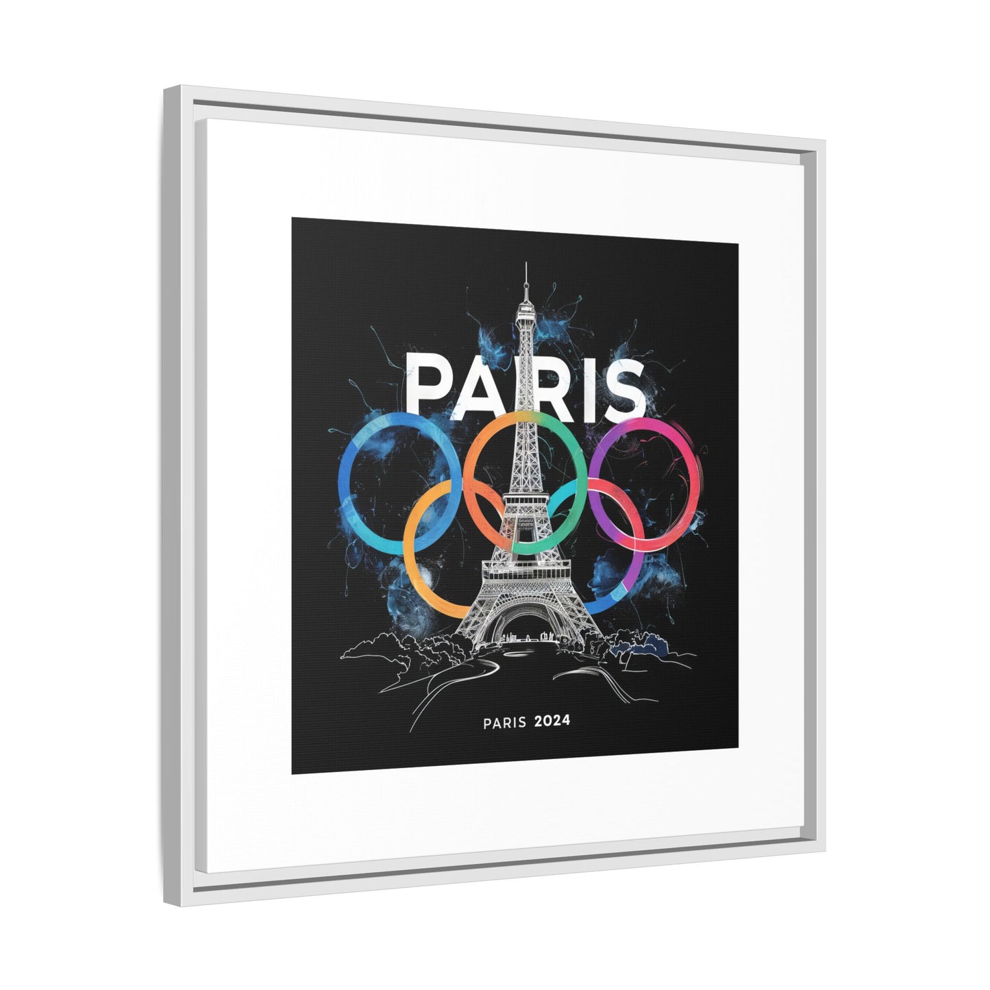 Matte Canvas, Framed (Multi-color) | Paris 2024 Summer Games Love It | Sports Competitions | Victory Winner Gold Medal | Athletics Fair Play Sport Festival