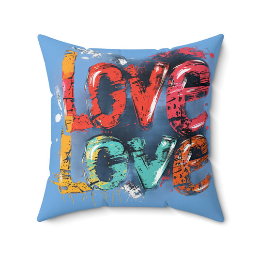 Spun Polyester Square Pillow | Love, love, love... Oh, My Darling Valentine