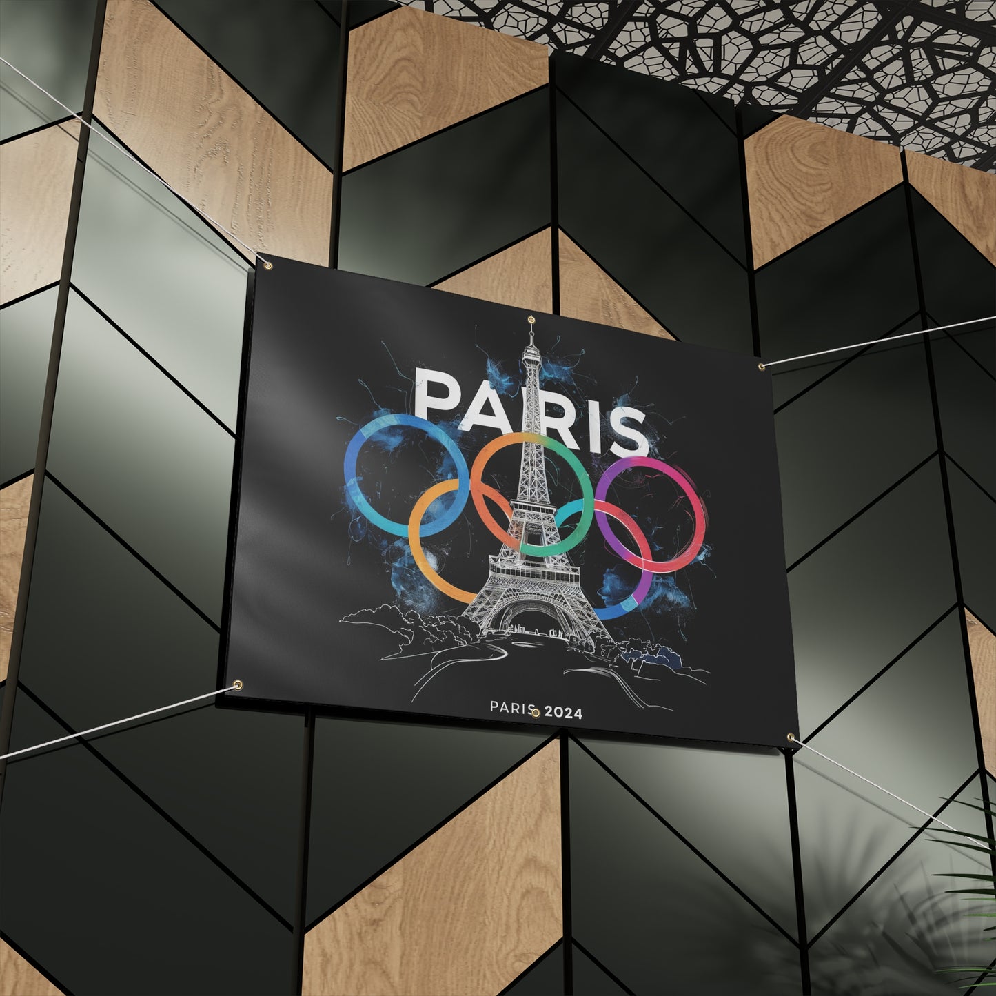 Matte Banner | Paris 2024 Summer Games Love It | Sports Competitions | Victory Winner Gold Medal | Athletics Fair Play Sport Festival