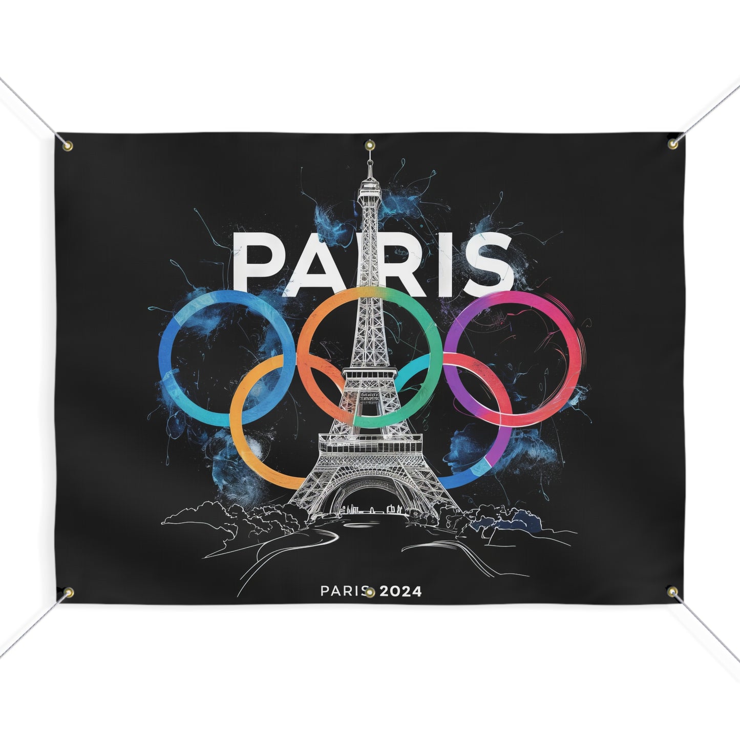 Matte Banner | Paris 2024 Summer Games Love It | Sports Competitions | Victory Winner Gold Medal | Athletics Fair Play Sport Festival