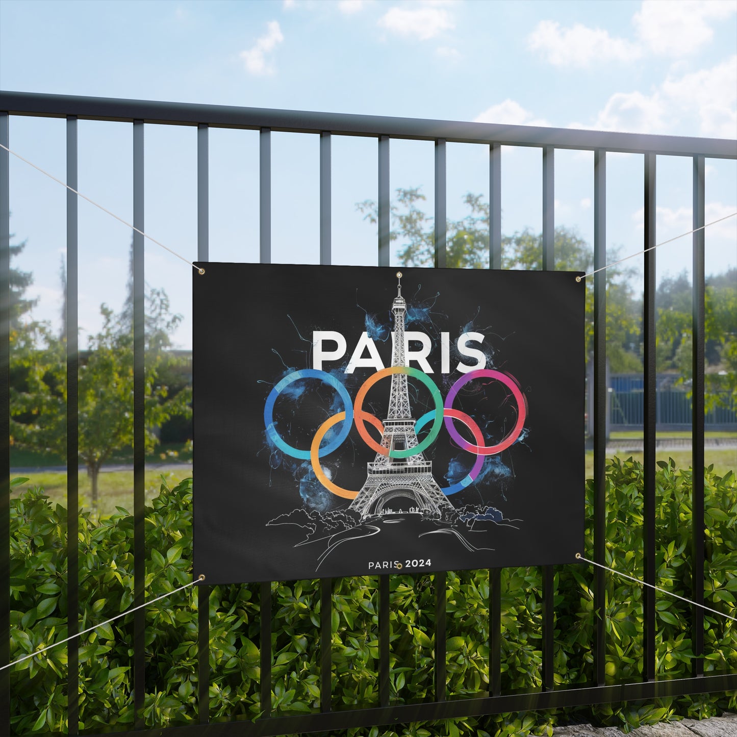 Matte Banner | Paris 2024 Summer Games Love It | Sports Competitions | Victory Winner Gold Medal | Athletics Fair Play Sport Festival