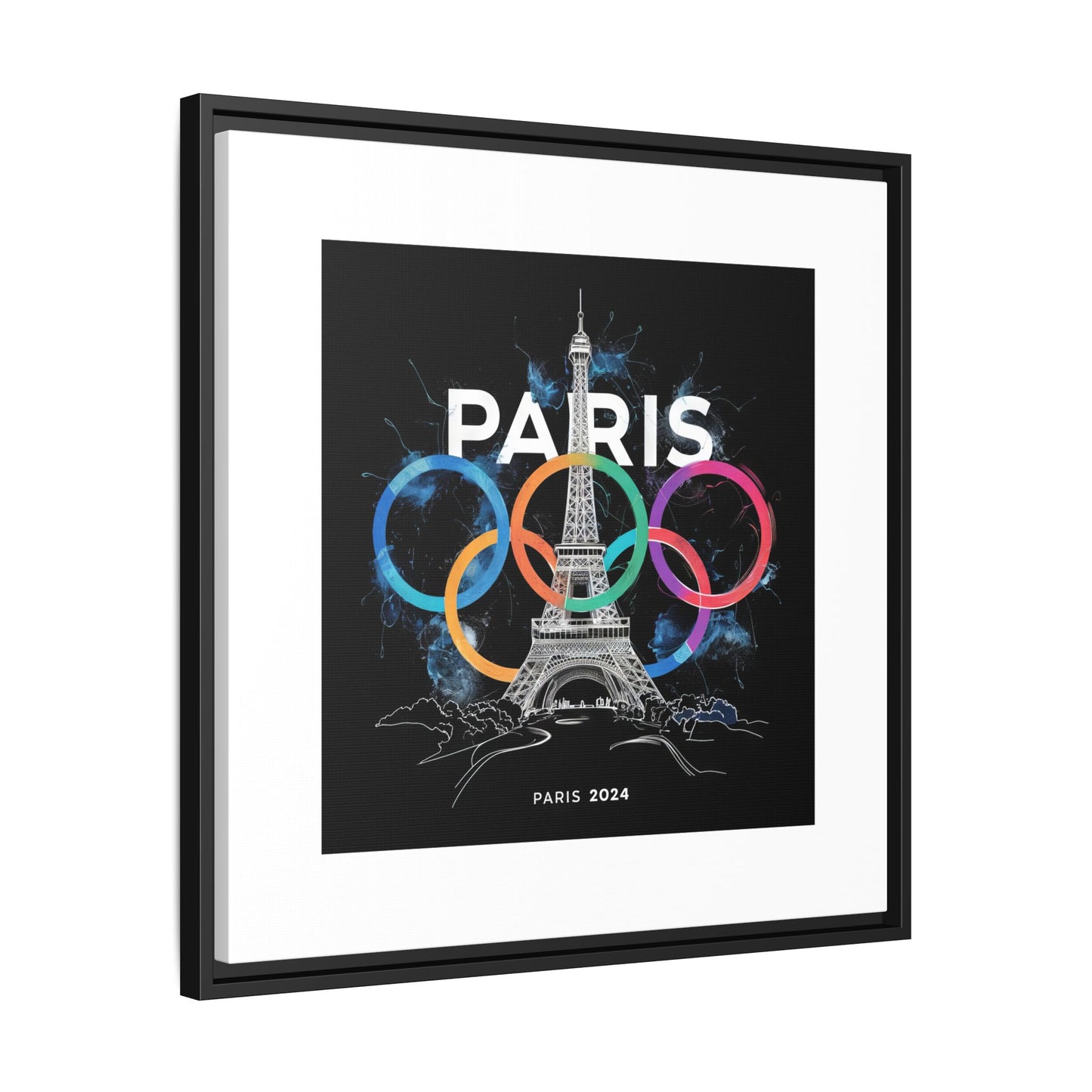 Matte Canvas, Framed (Multi-color) | Paris 2024 Summer Games Love It | Sports Competitions | Victory Winner Gold Medal | Athletics Fair Play Sport Festival