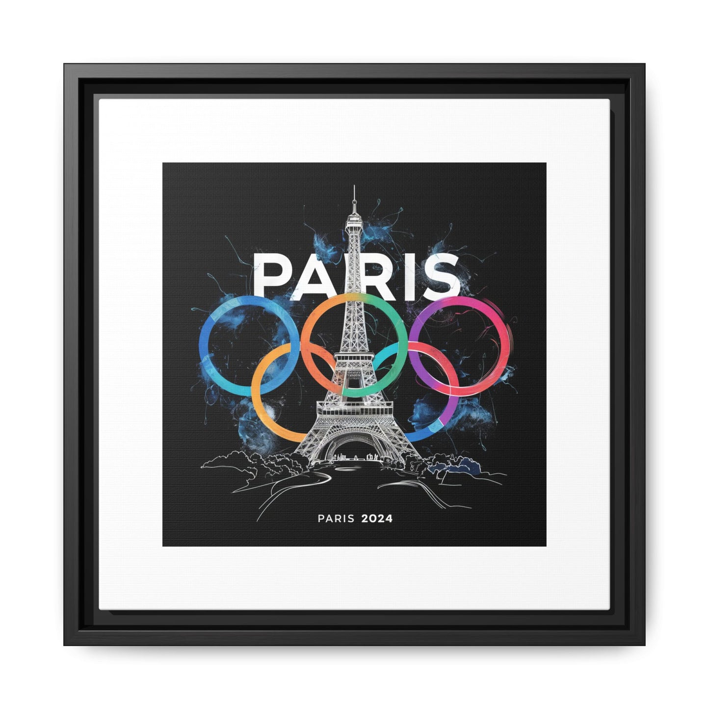 Matte Canvas, Framed (Multi-color) | Paris 2024 Summer Games Love It | Sports Competitions | Victory Winner Gold Medal | Athletics Fair Play Sport Festival