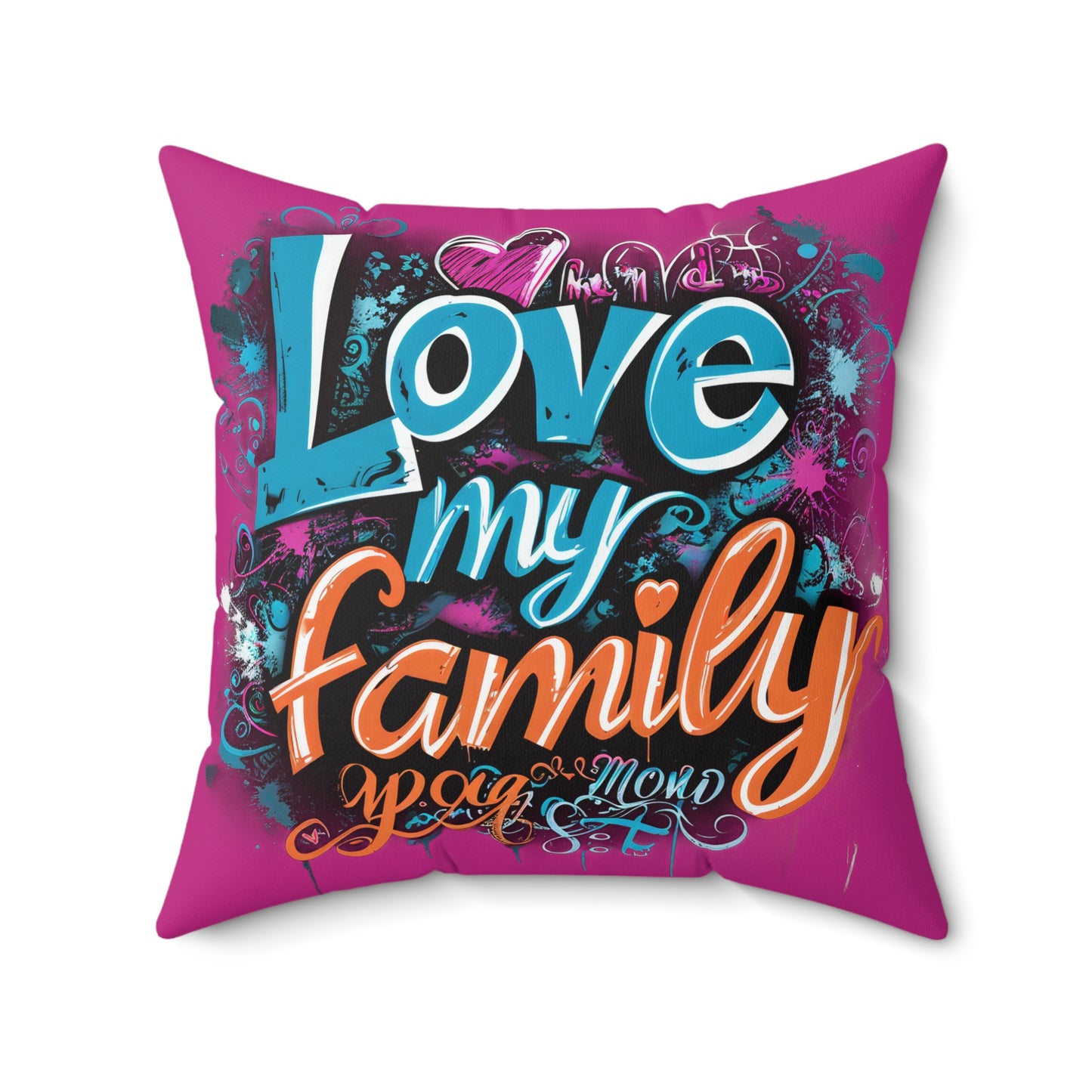 Spun Polyester Square Pillow | Love, love, love... Oh, My Darling Valentine