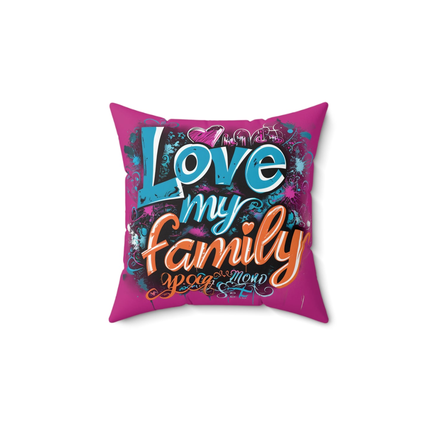 Spun Polyester Square Pillow | Love, love, love... Oh, My Darling Valentine