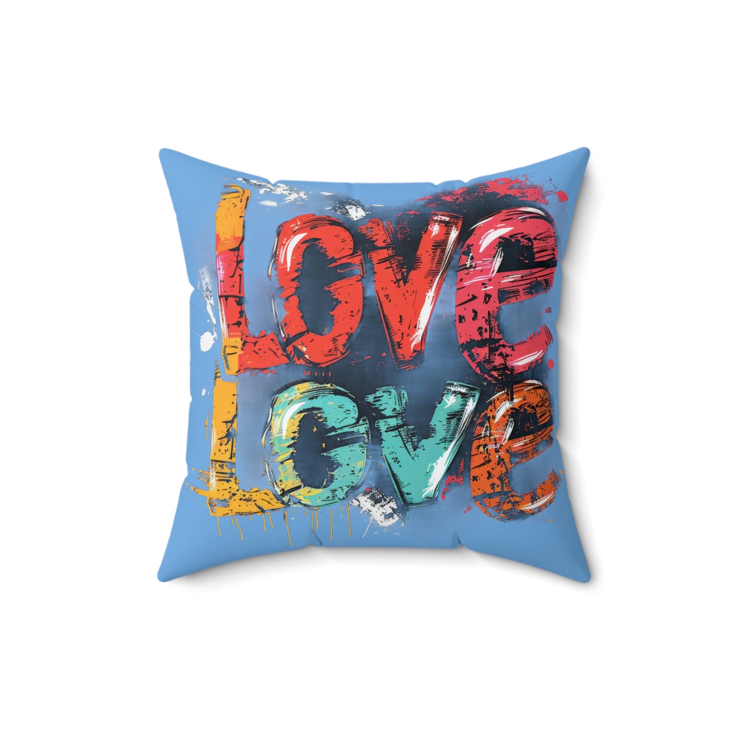 Spun Polyester Square Pillow | Love, love, love... Oh, My Darling Valentine