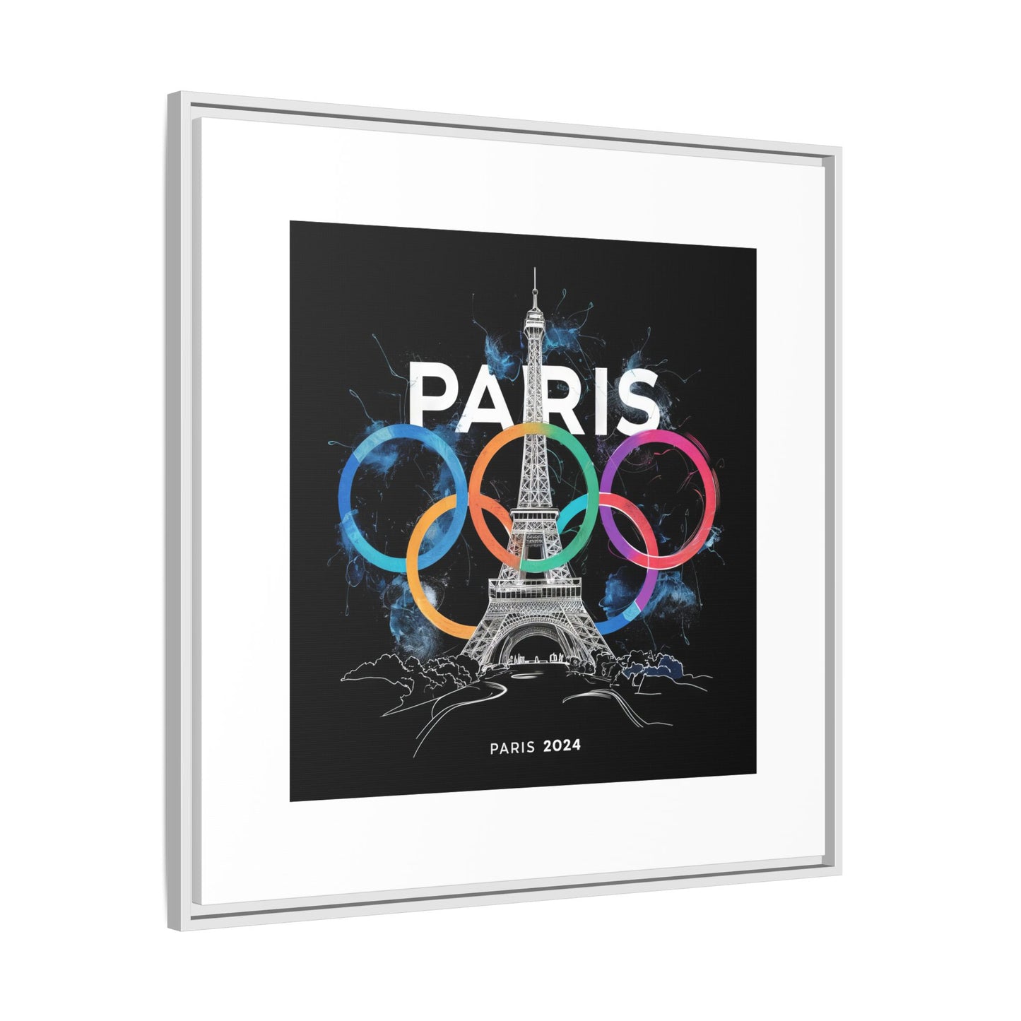 Matte Canvas, Framed (Multi-color) | Paris 2024 Summer Games Love It | Sports Competitions | Victory Winner Gold Medal | Athletics Fair Play Sport Festival