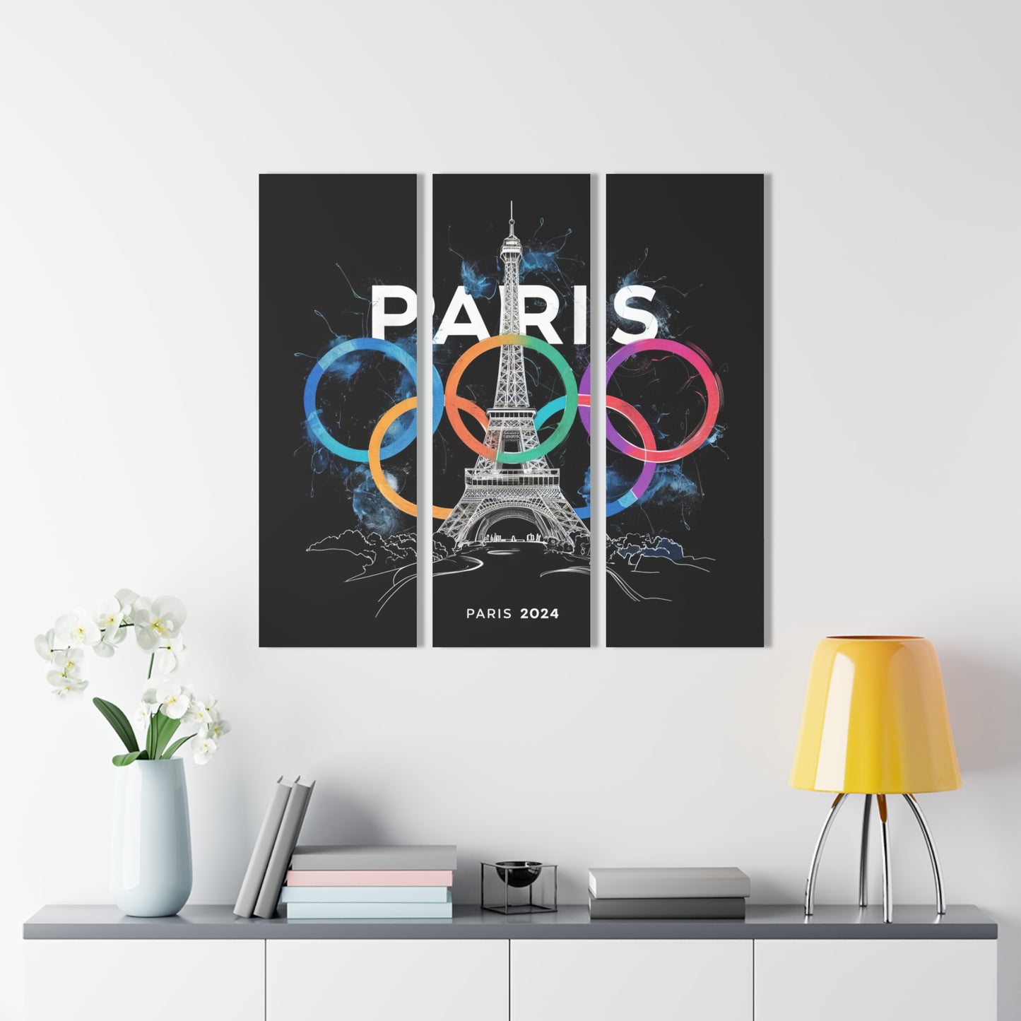 Acrylic Prints (Triptych) | Paris 2024 Summer Games Love It | Sports Competitions | Victory Winner Gold Medal | Athletics Fair Play Sport Festival