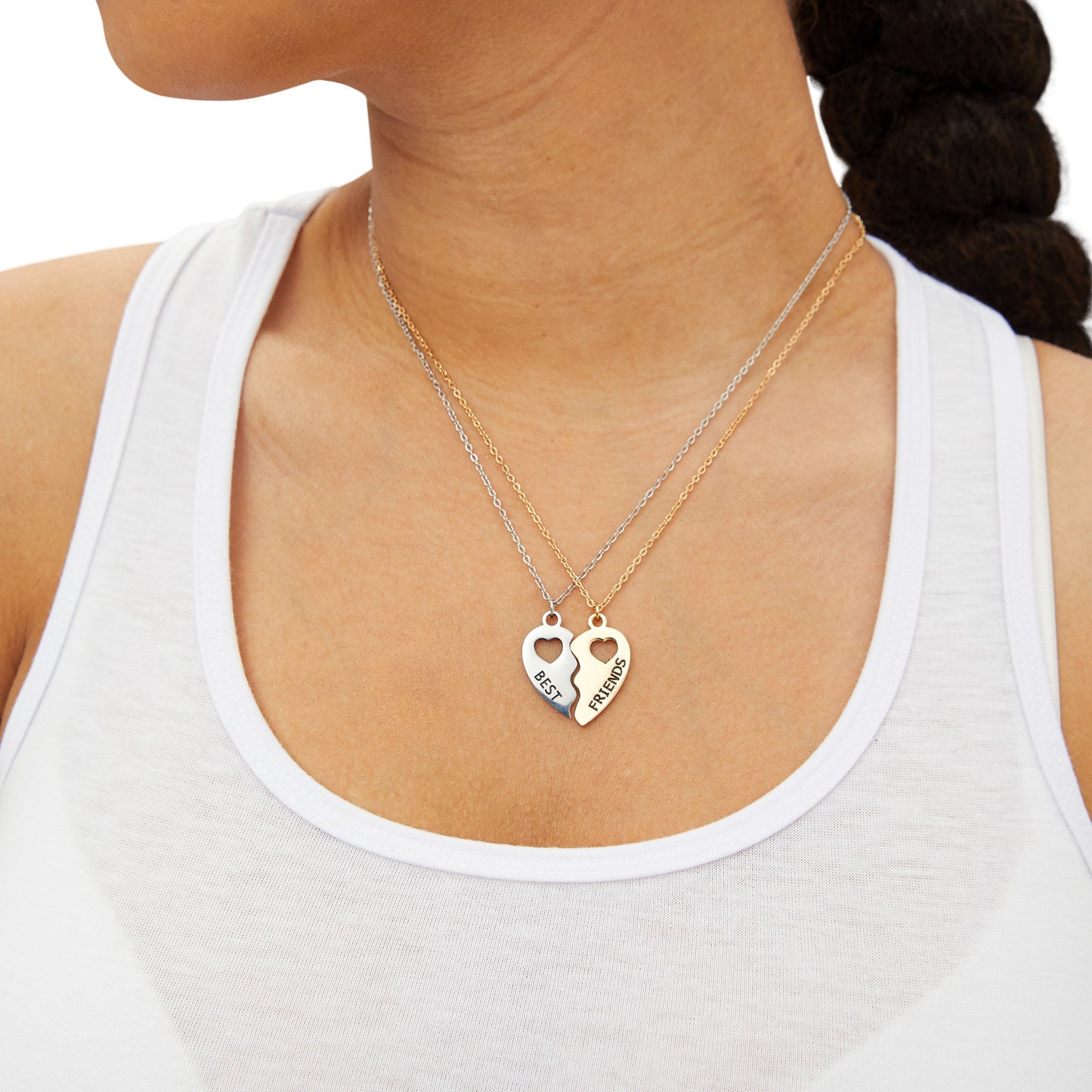 BFF Half Heart Necklace Set | Paris 2024 Summer Games Love It | Sports Competitions | Victory Winner Gold Medal | Athletics Fair Play Sport Festival