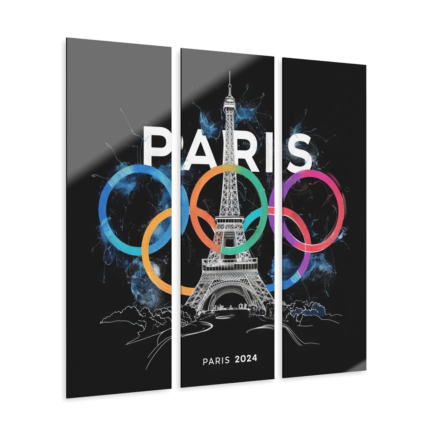 Acrylic Prints (Triptych) | Paris 2024 Summer Games Love It | Sports Competitions | Victory Winner Gold Medal | Athletics Fair Play Sport Festival