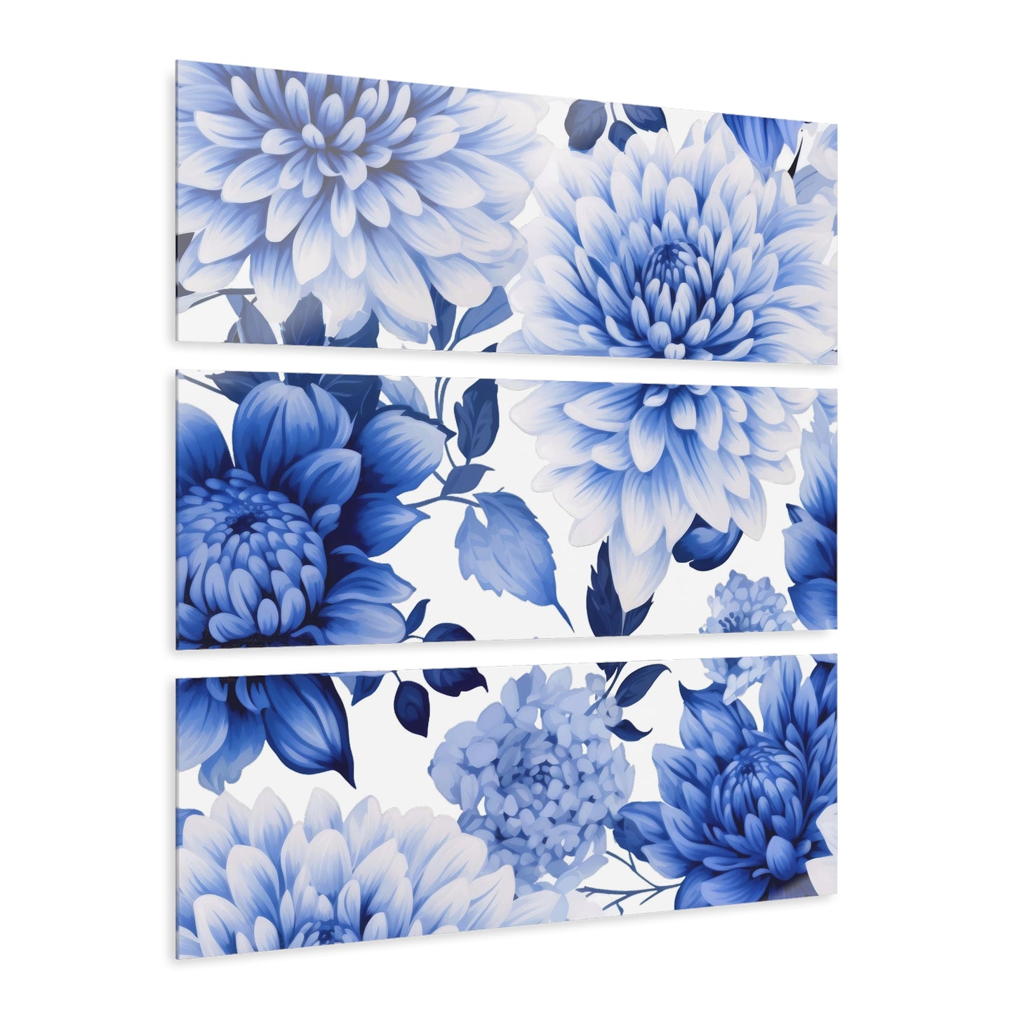 Acrylic Prints (Triptych) | Blue Chrysanthemums