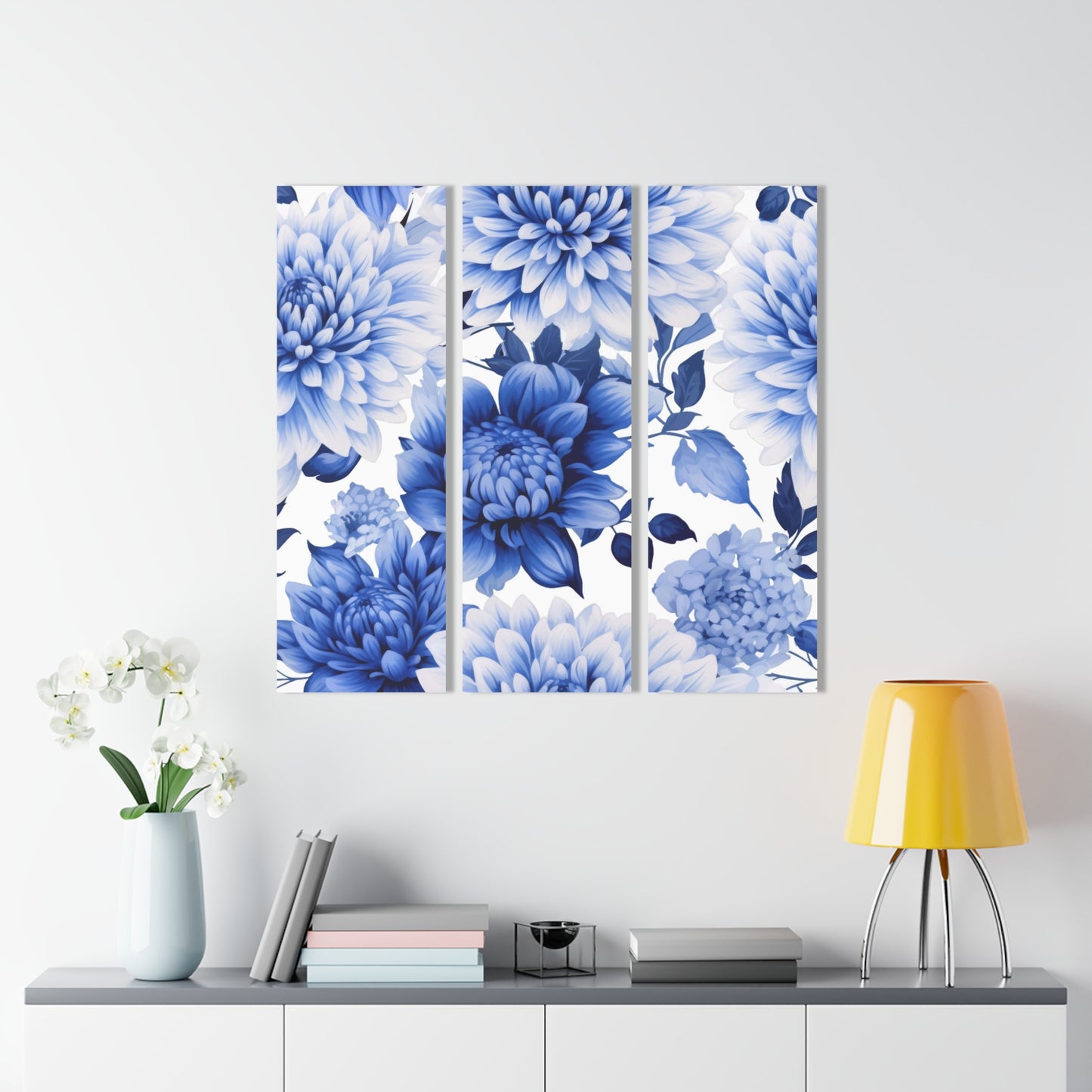 Acrylic Prints (Triptych) | Blue Chrysanthemums