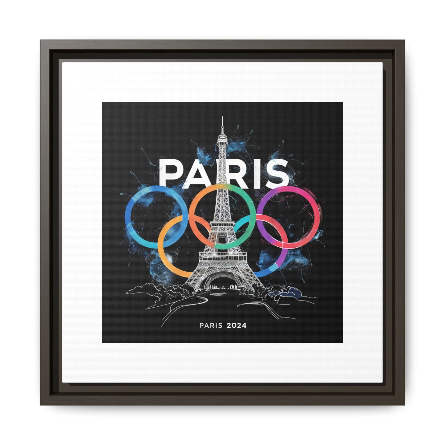 Matte Canvas, Framed (Multi-color) | Paris 2024 Summer Games Love It | Sports Competitions | Victory Winner Gold Medal | Athletics Fair Play Sport Festival