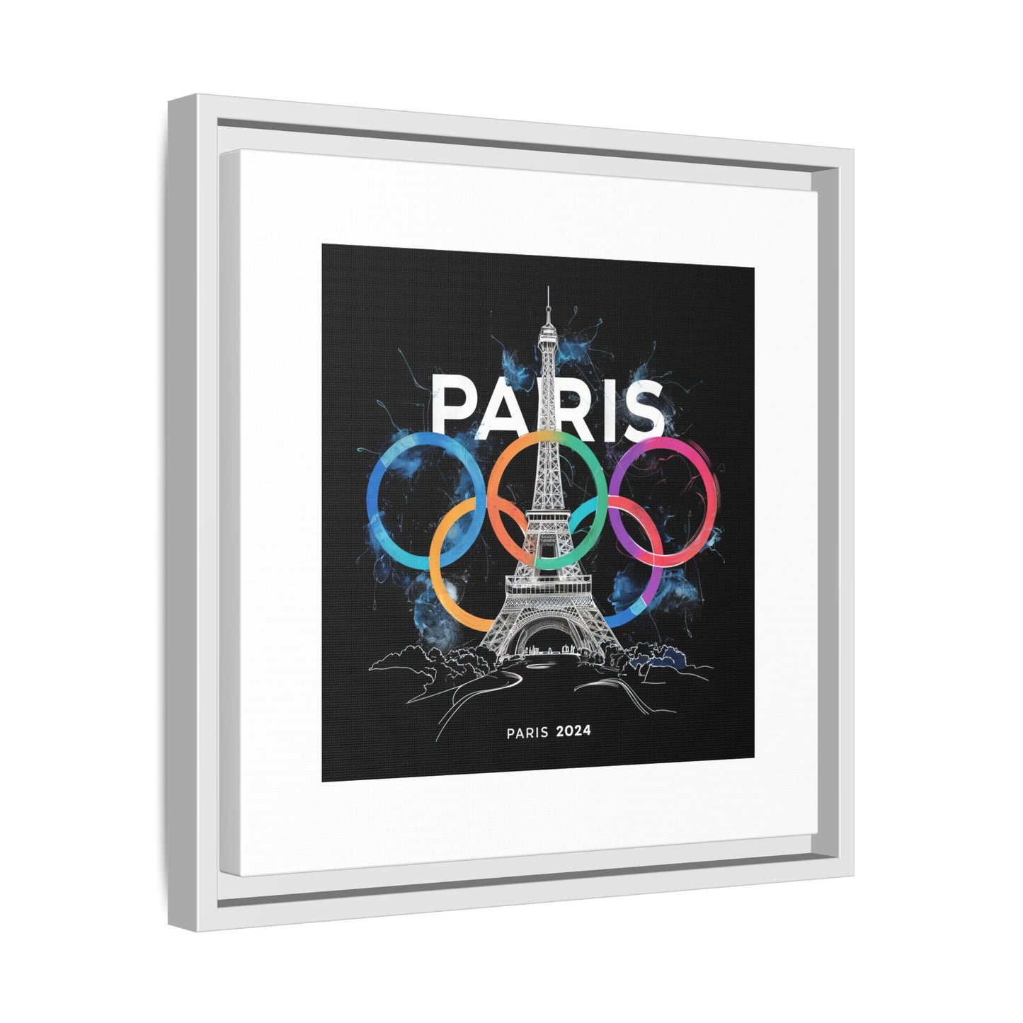 Matte Canvas, Framed (Multi-color) | Paris 2024 Summer Games Love It | Sports Competitions | Victory Winner Gold Medal | Athletics Fair Play Sport Festival