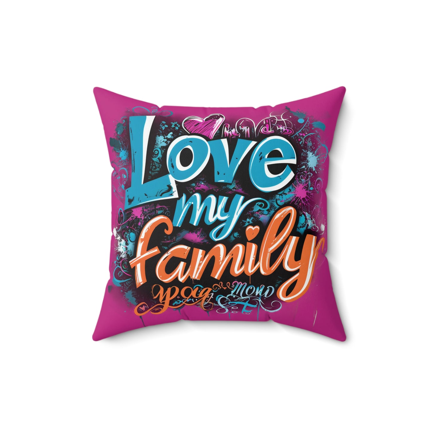 Spun Polyester Square Pillow | Love, love, love... Oh, My Darling Valentine