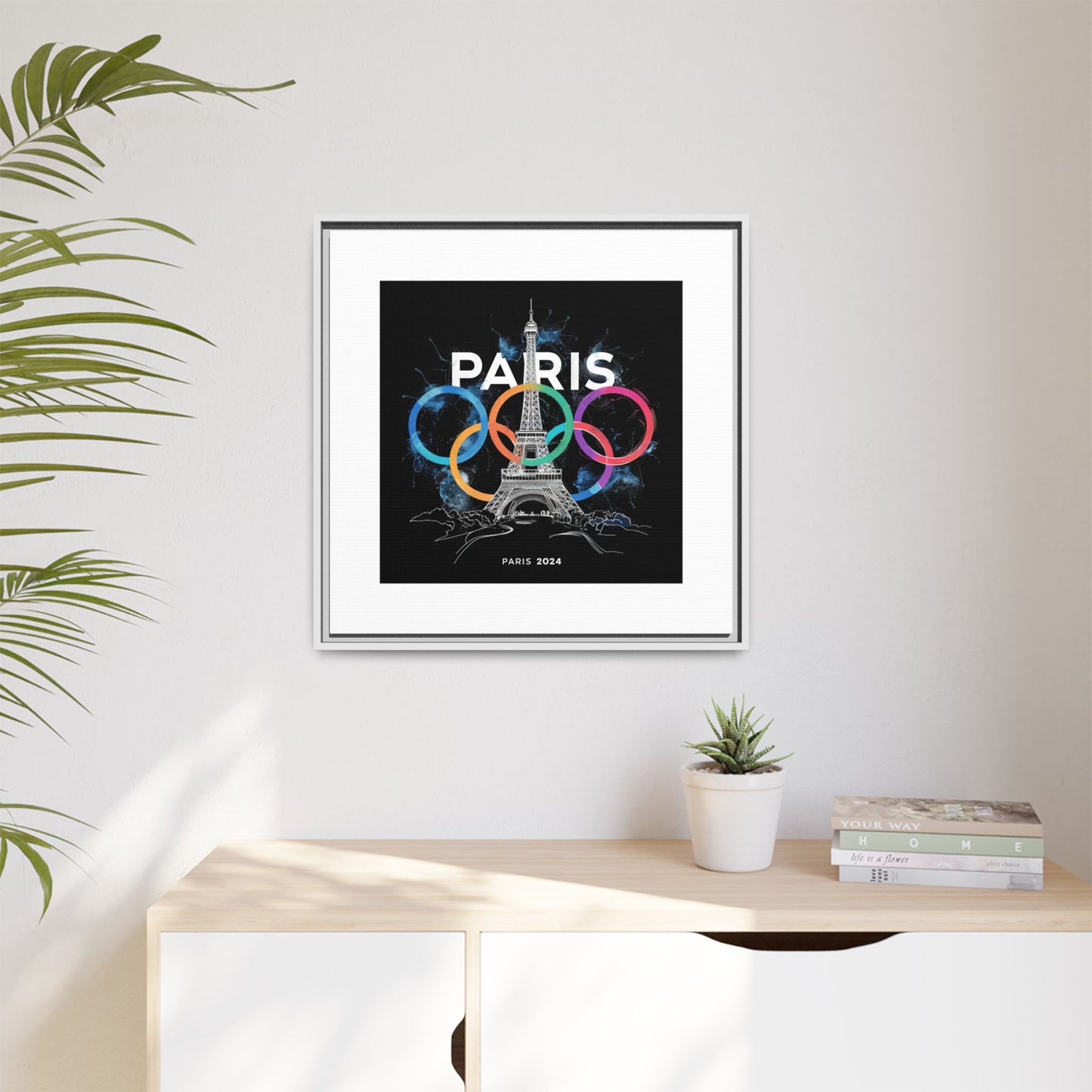 Matte Canvas, Framed (Multi-color) | Paris 2024 Summer Games Love It | Sports Competitions | Victory Winner Gold Medal | Athletics Fair Play Sport Festival