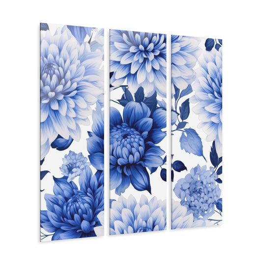 Acrylic Prints (Triptych) | Blue Chrysanthemums