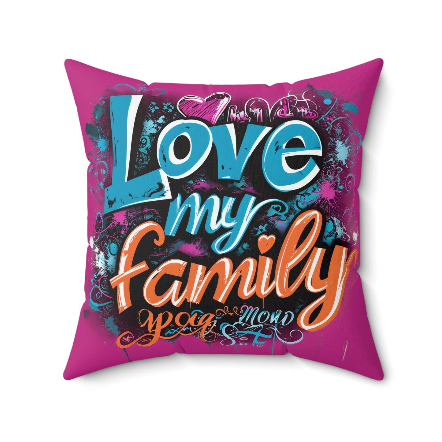 Spun Polyester Square Pillow | Love, love, love... Oh, My Darling Valentine