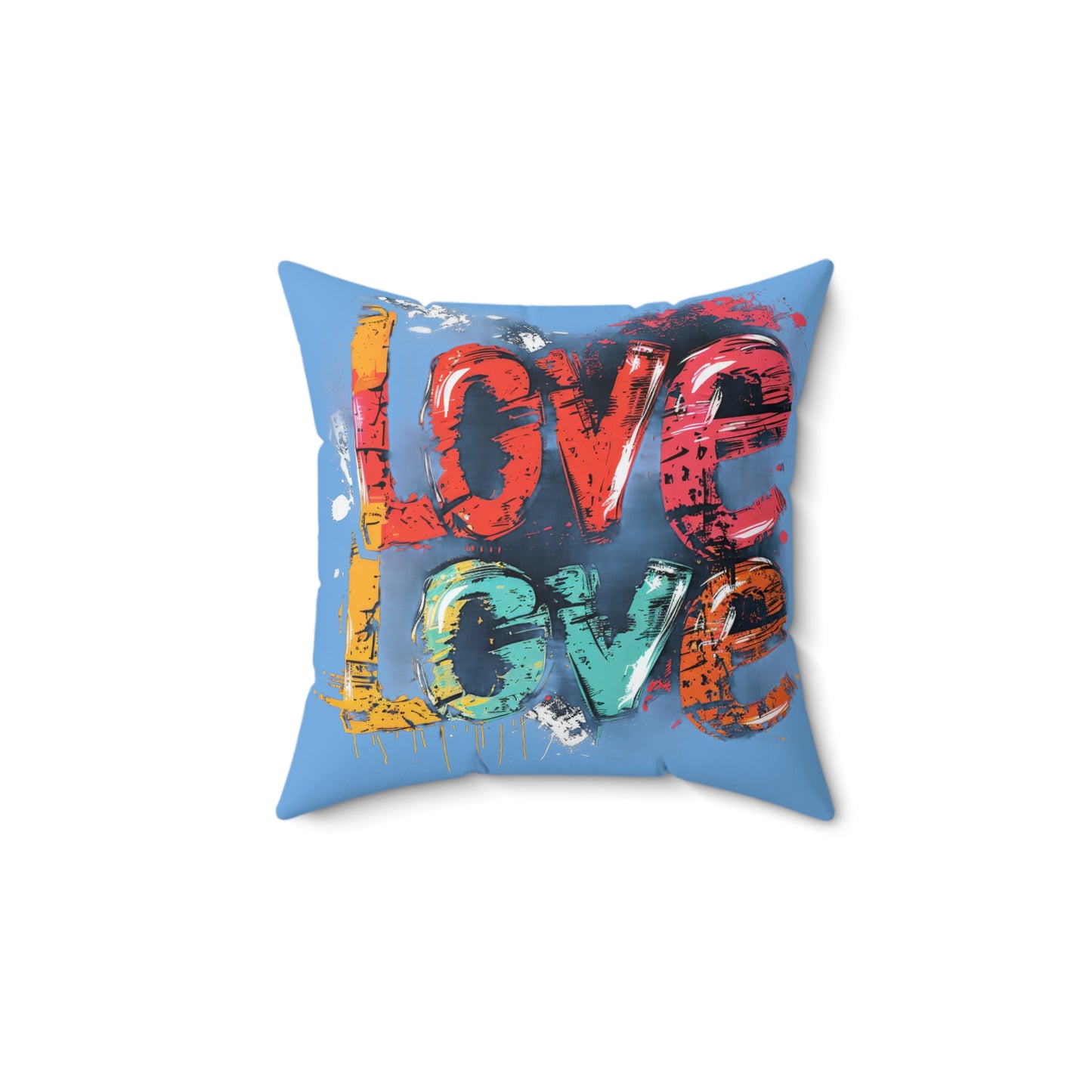 Spun Polyester Square Pillow | Love, love, love... Oh, My Darling Valentine