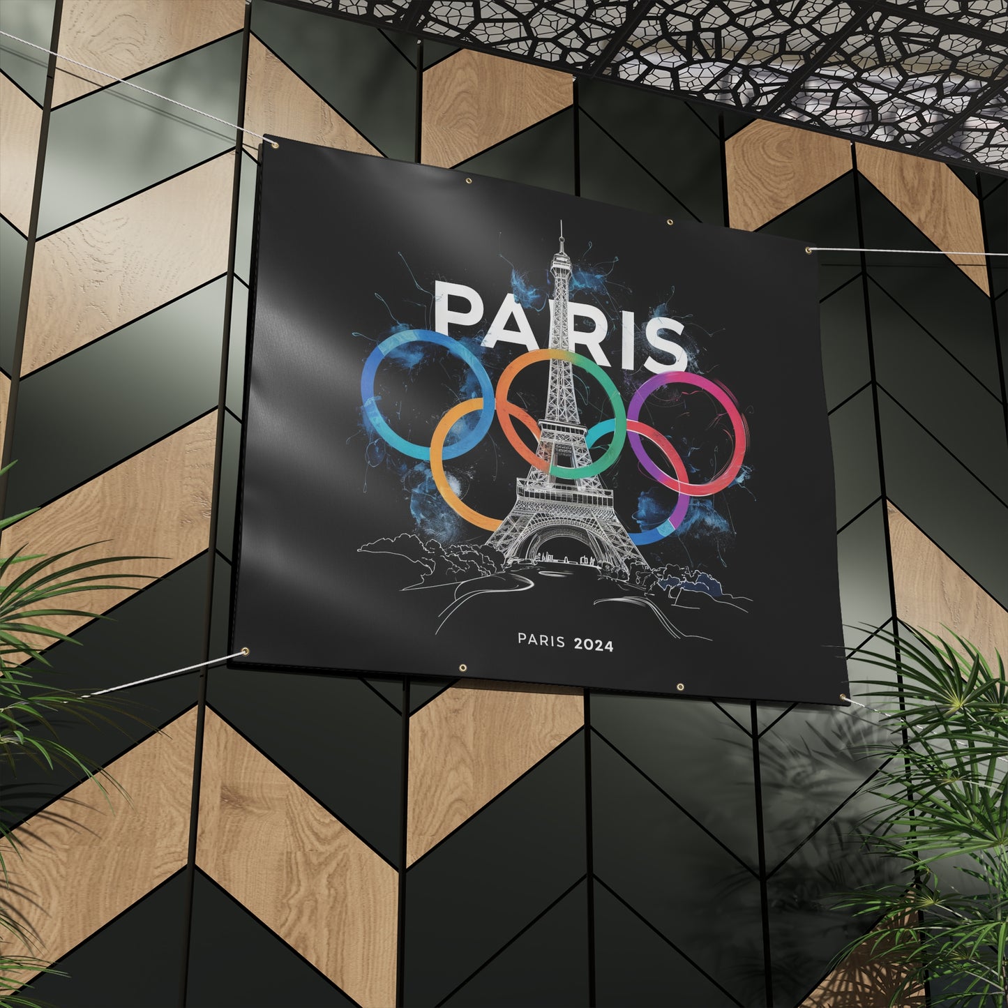 Matte Banner | Paris 2024 Summer Games Love It | Sports Competitions | Victory Winner Gold Medal | Athletics Fair Play Sport Festival