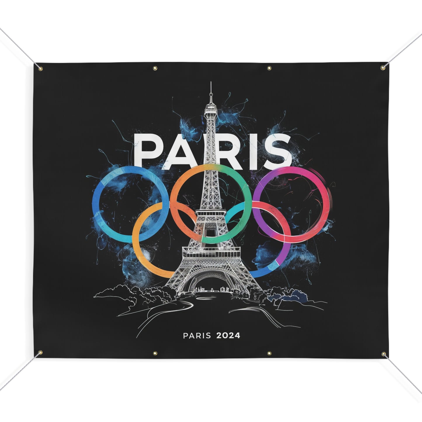 Matte Banner | Paris 2024 Summer Games Love It | Sports Competitions | Victory Winner Gold Medal | Athletics Fair Play Sport Festival