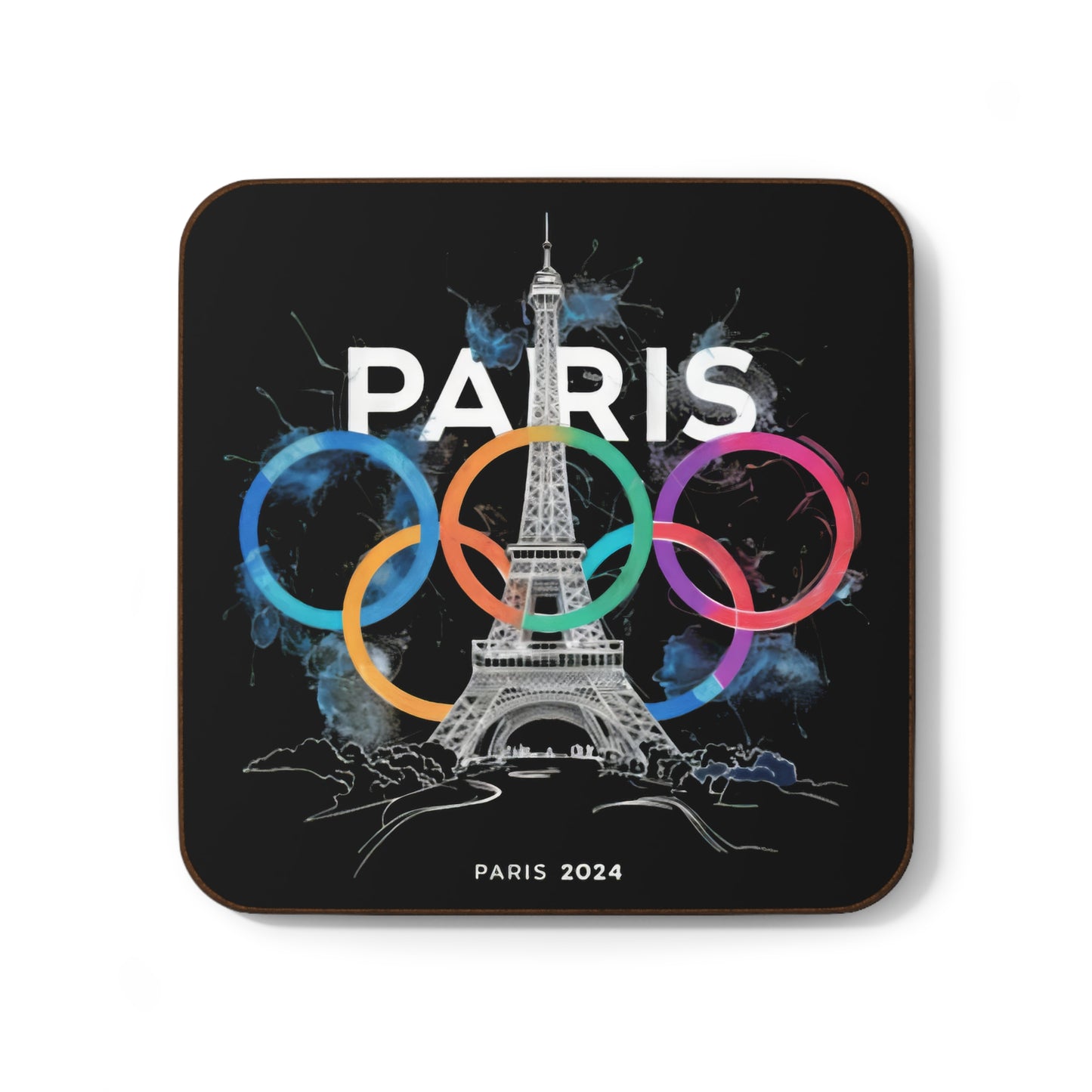 Hardboard Back Coaster | Paris 2024 Summer Games Love It | Sports Competitions | Victory Winner Gold Medal | Athletics Fair Play Sport Festival