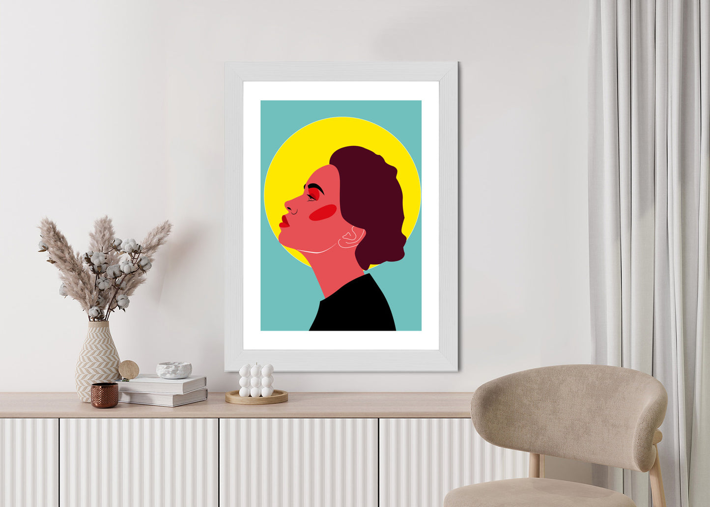 Poster Pensive Woman - Pop Art Retro Style