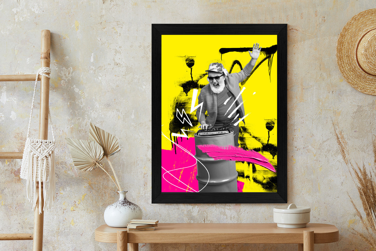 Poster Dj In The Urban Jungle - Colorful Collage