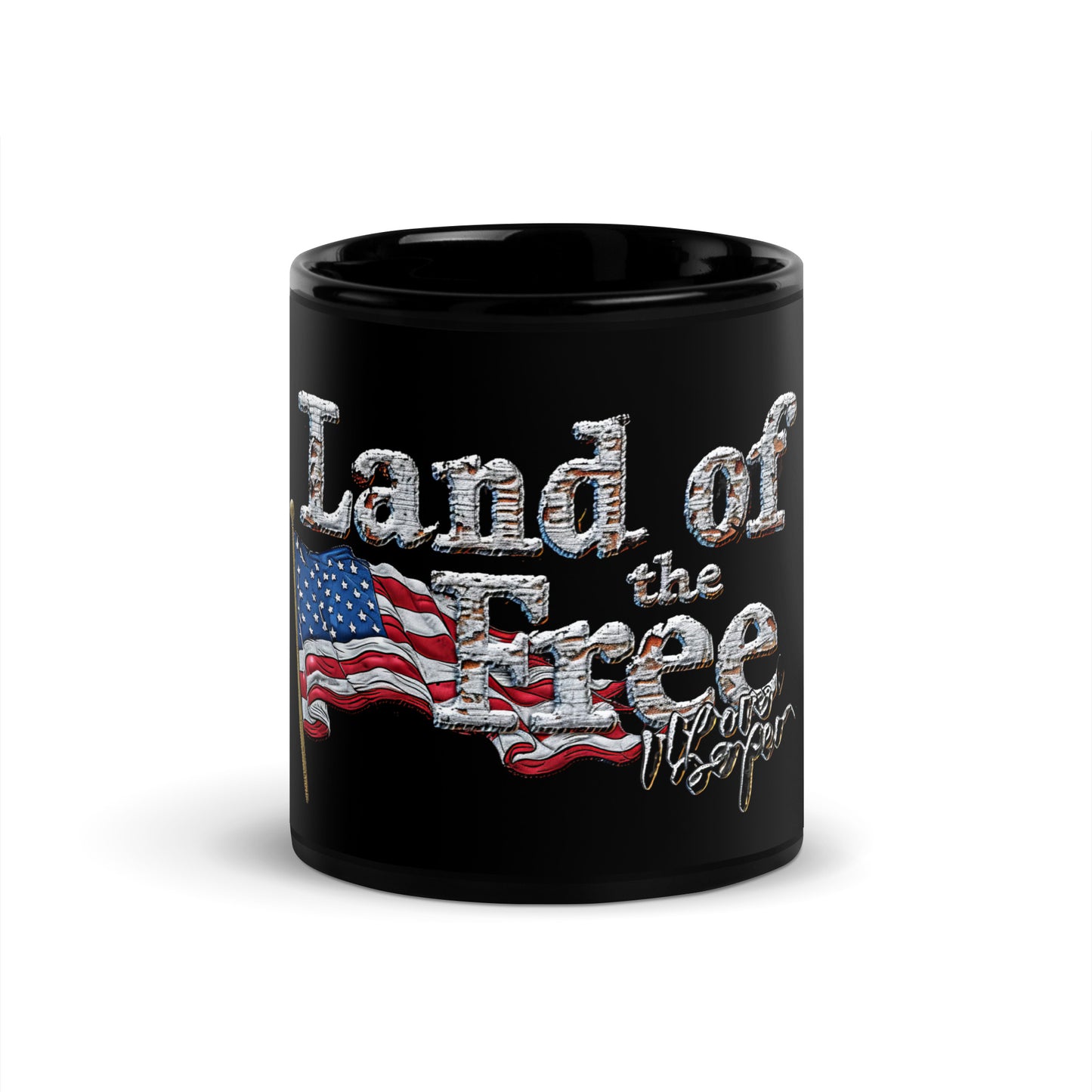 Black Glossy Mug Land of the Free