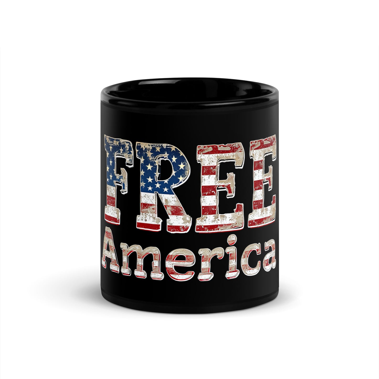 Black Glossy Mug | Free America Land of opportunity