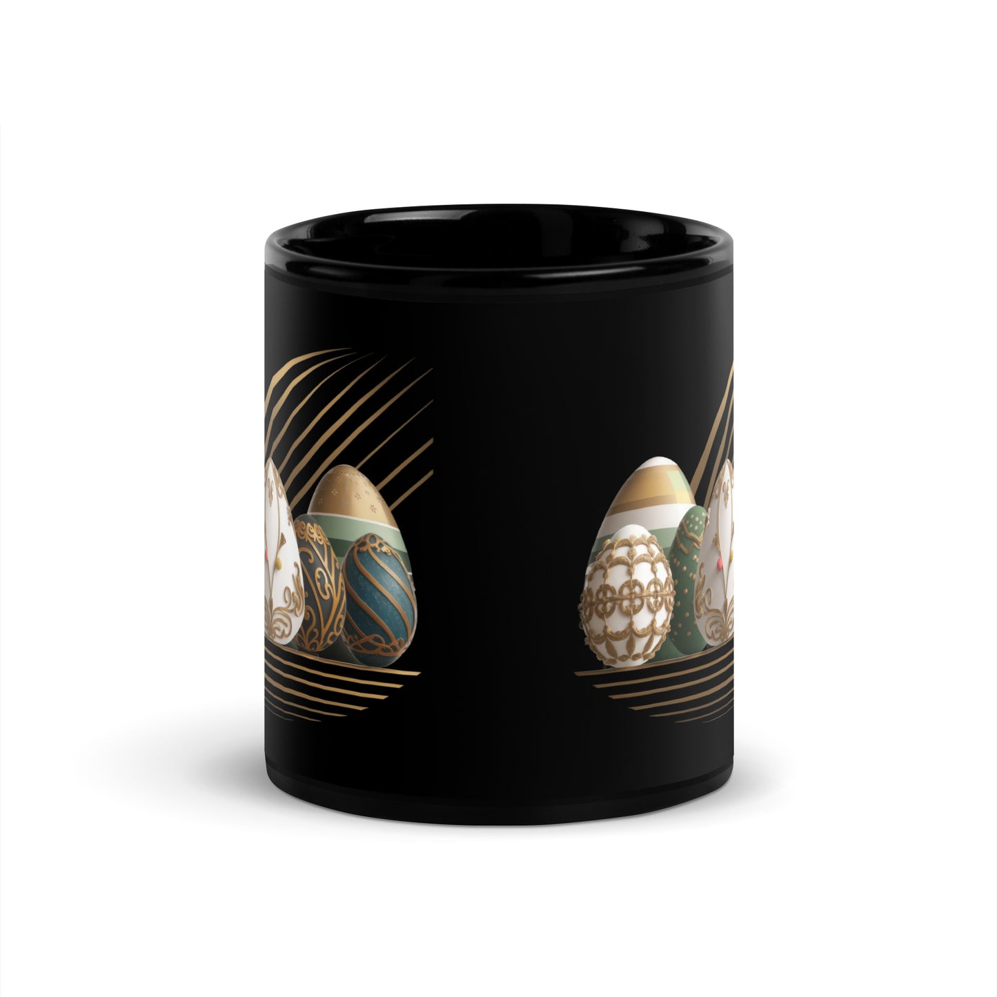 Black Glossy Mug | Easter symbols, such as decorated eggs