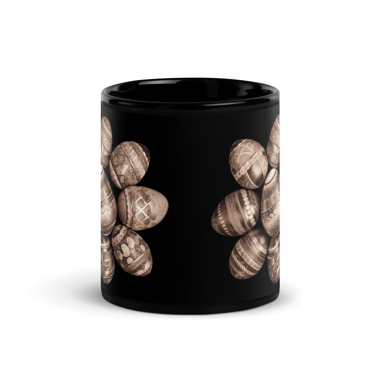 Black Glossy Mug | Easter symbols, such as decorated eggs