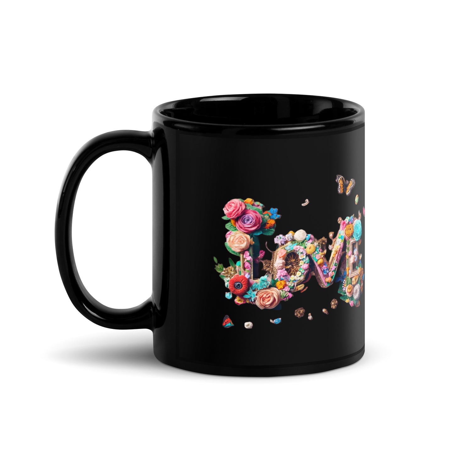 Black Glossy Mug | Love, love, love... Oh, My Darling Valentine