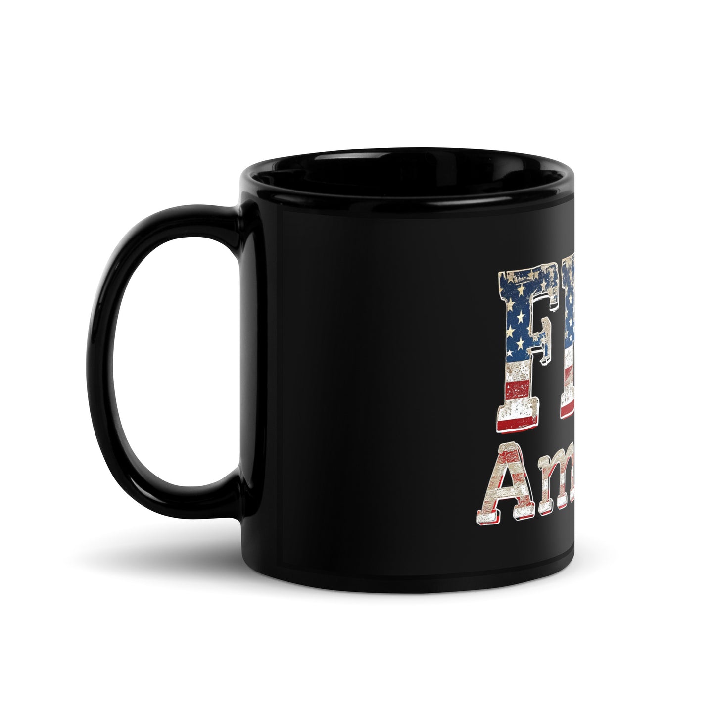 Black Glossy Mug | Free America Land of opportunity