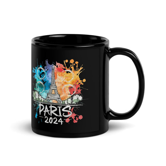 Black Glossy Mug | Paris 2024 Summer Oly Games | Sports Festival