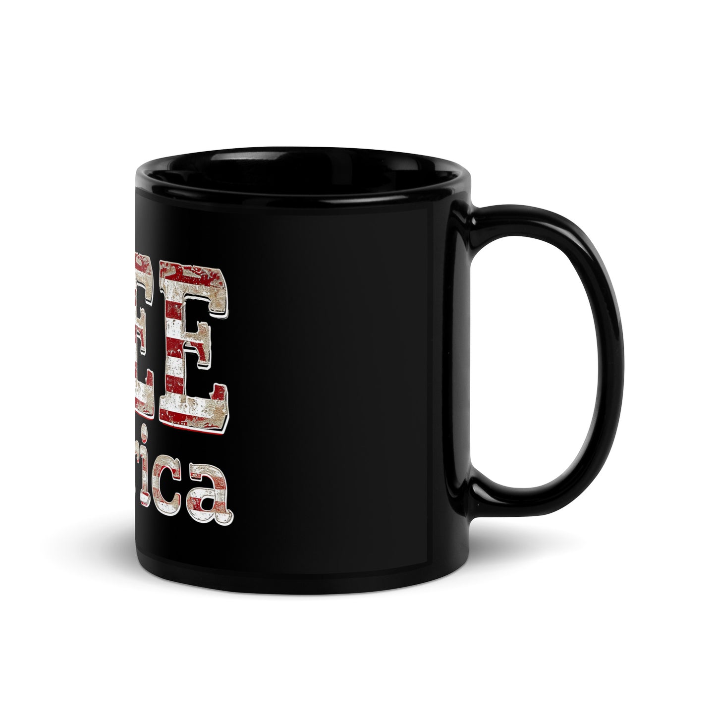 Black Glossy Mug | Free America Land of opportunity