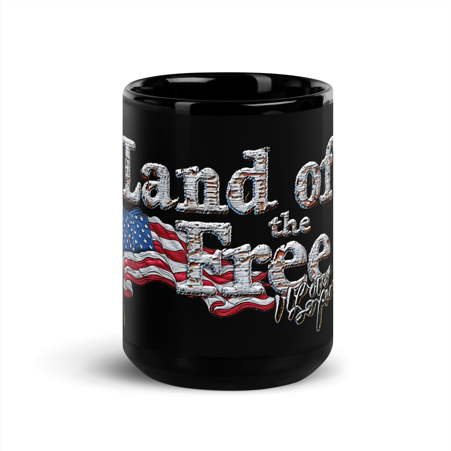 Black Glossy Mug Land of the Free