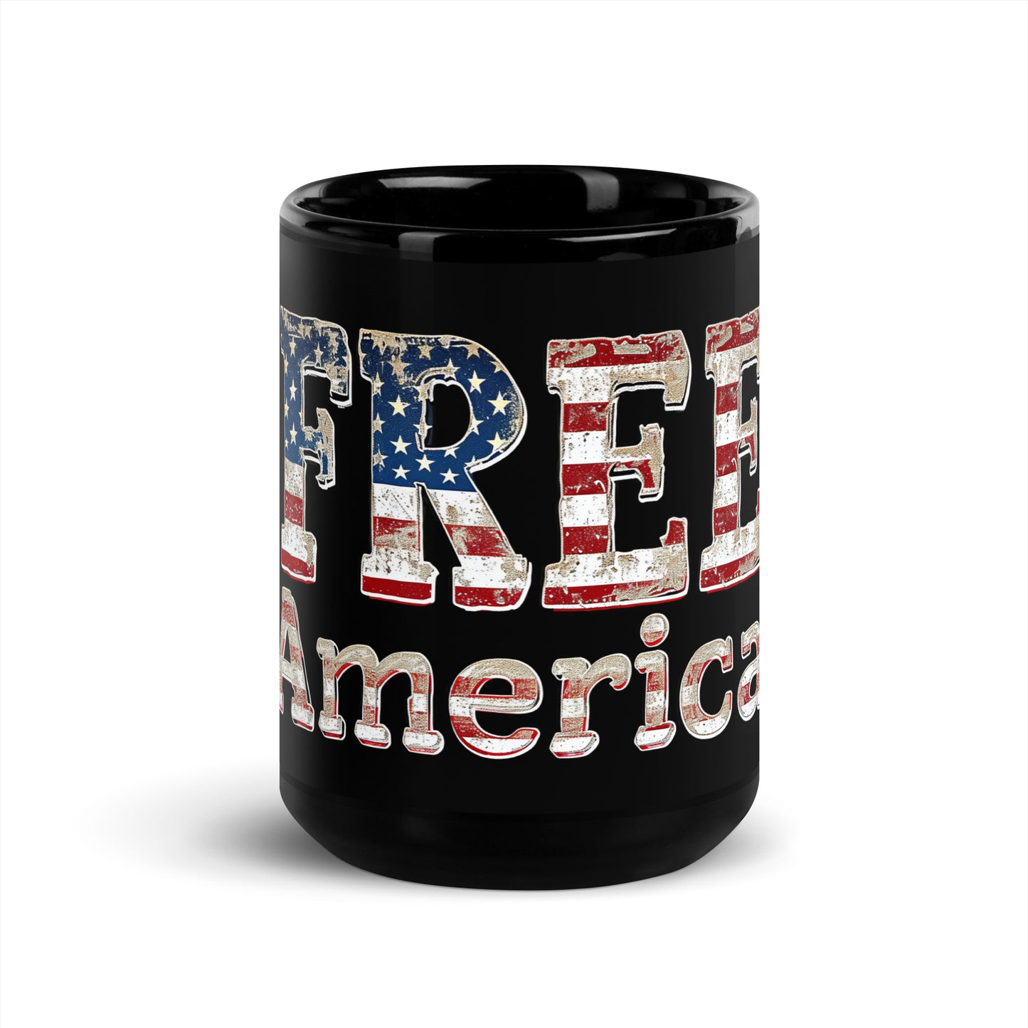 Black Glossy Mug | Free America Land of opportunity