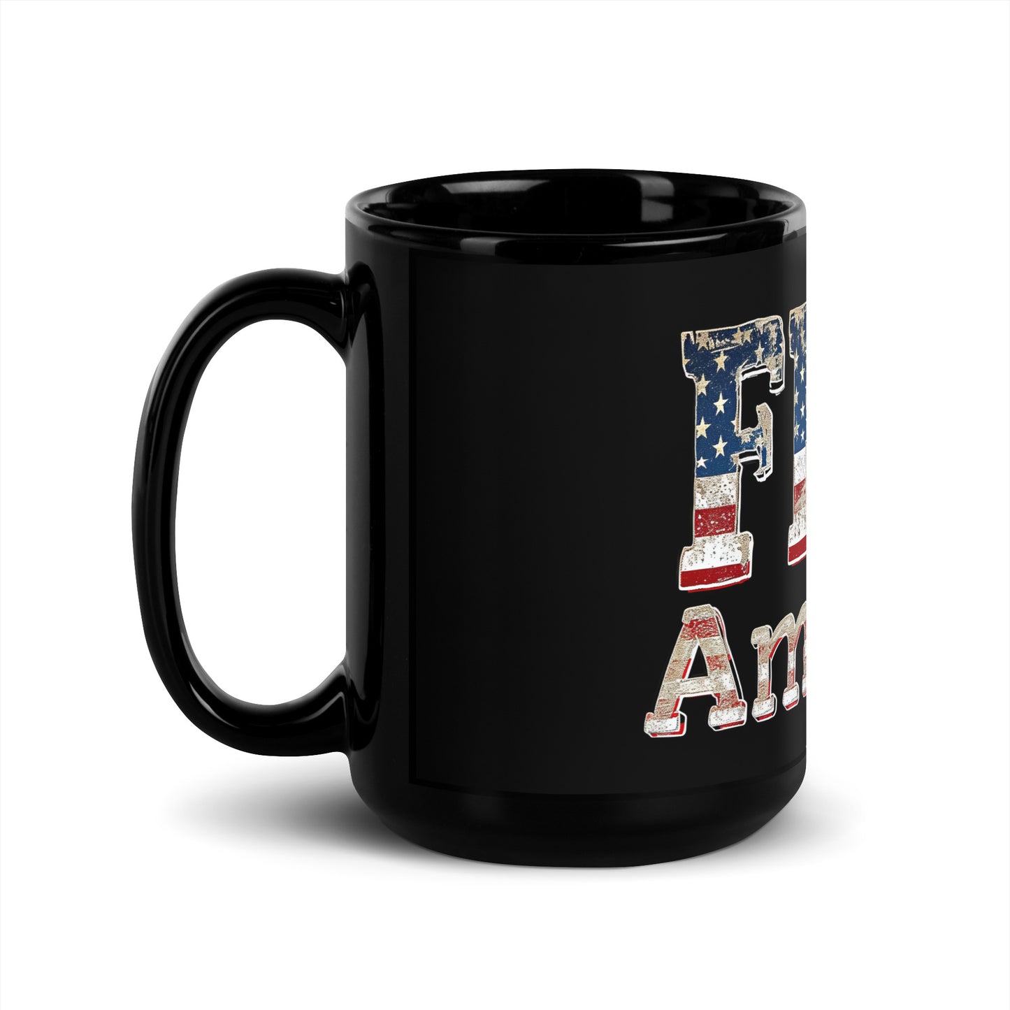 Black Glossy Mug | Free America Land of opportunity