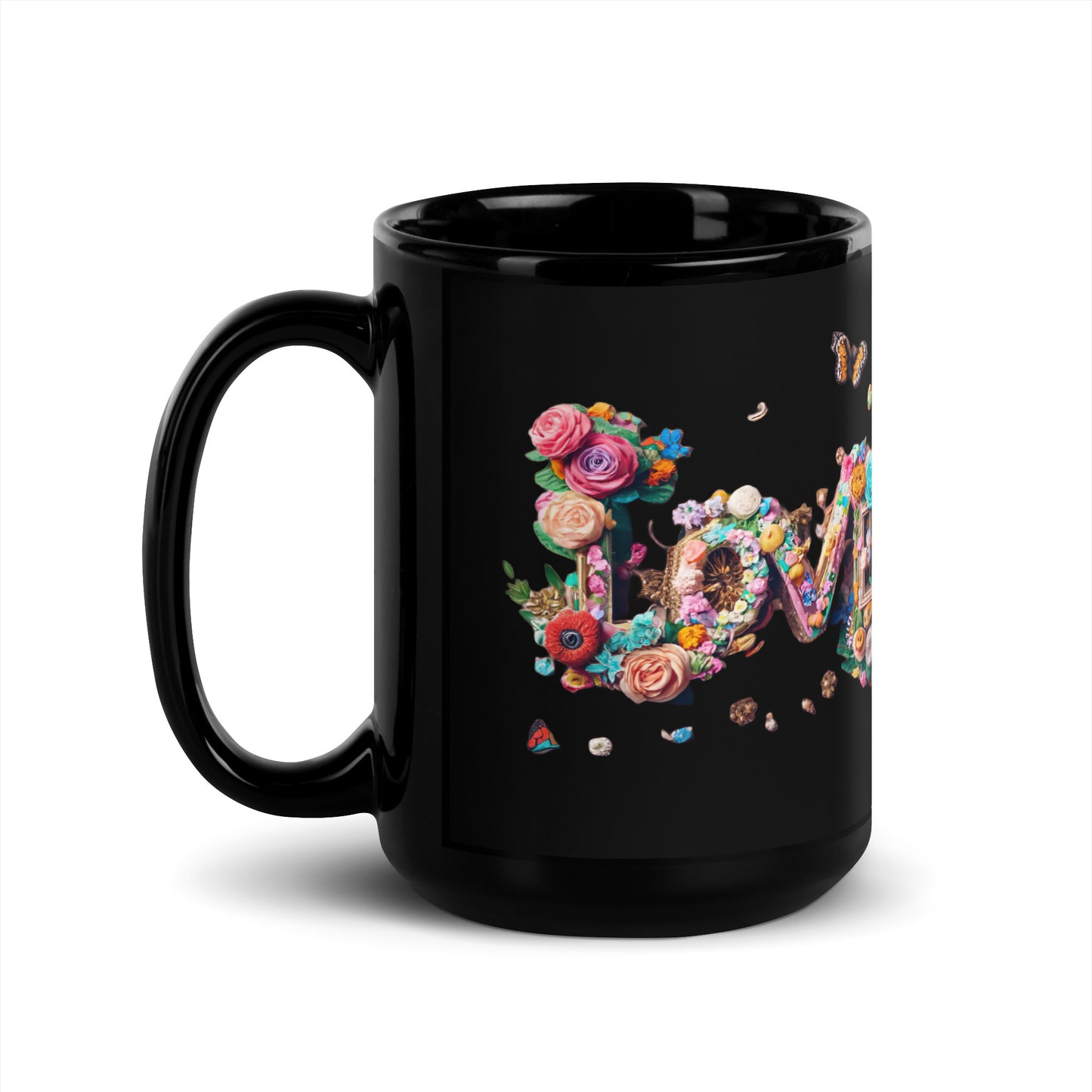 Black Glossy Mug | Love, love, love... Oh, My Darling Valentine